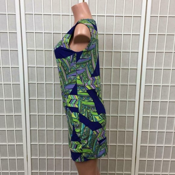 Trina Turk Lasi Mod Tropical Leaf Sheath Dress Women's Size 4 Boat Neck NWT - Picture 4 of 7